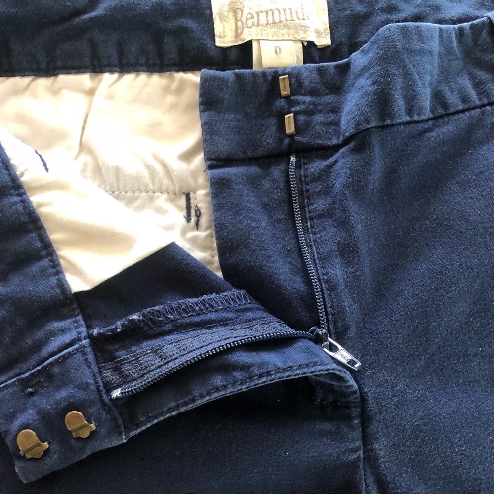 J CREW Factory Navy Blue Bermuda 9.5” Cotton Shorts - Picture 5 of 7